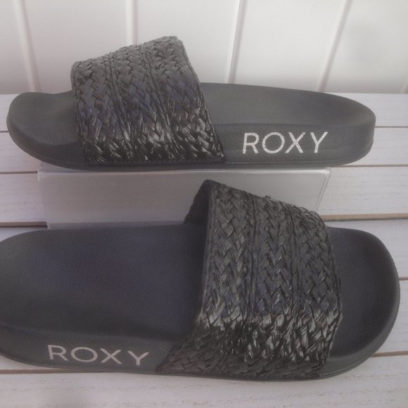 Roxy Black Sandals Slippy Jute Sandals size 5.5 or 6 - Picture 8 of 8